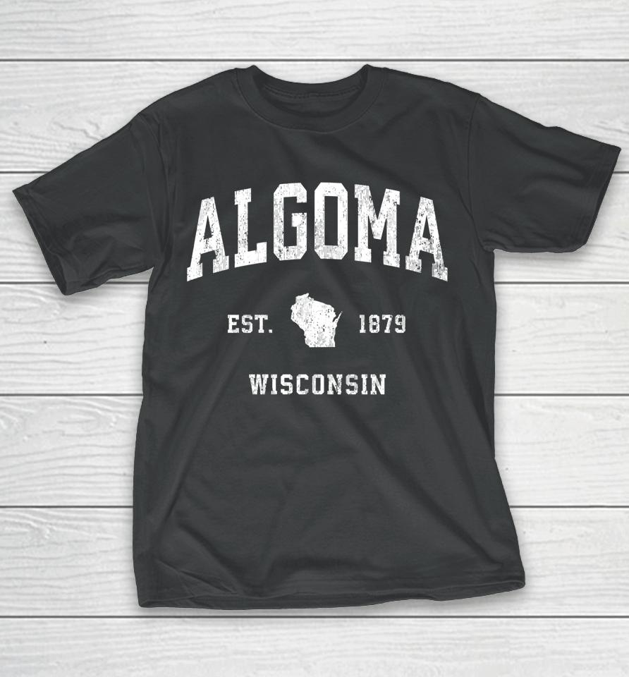 Algoma Wisconsin Wi Vintage Athletic Sports Design T-Shirt