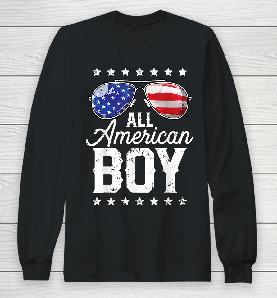 All American Boy 4Th Of July Boys Kids Sunglasses Family Long Sleeve T-Shirt