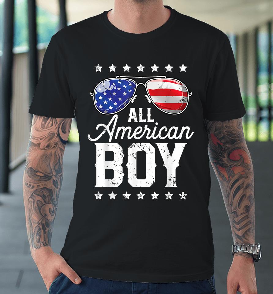 All American Boy 4Th Of July Boys Kids Sunglasses Family Premium T-Shirt