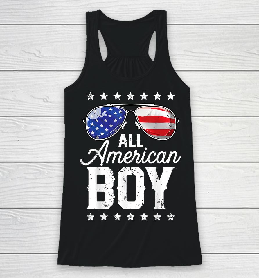 All American Boy 4Th Of July Boys Kids Sunglasses Family Racerback Tank
