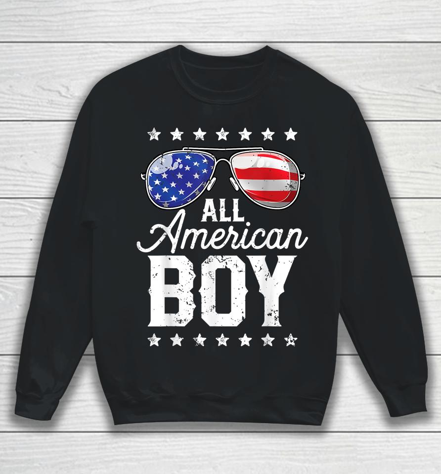 All American Boy 4Th Of July Boys Kids Sunglasses Family Sweatshirt