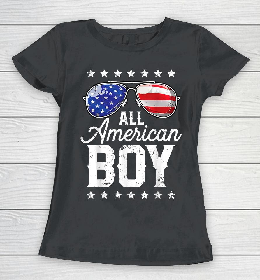 All American Boy 4Th Of July Boys Kids Sunglasses Family Women T-Shirt