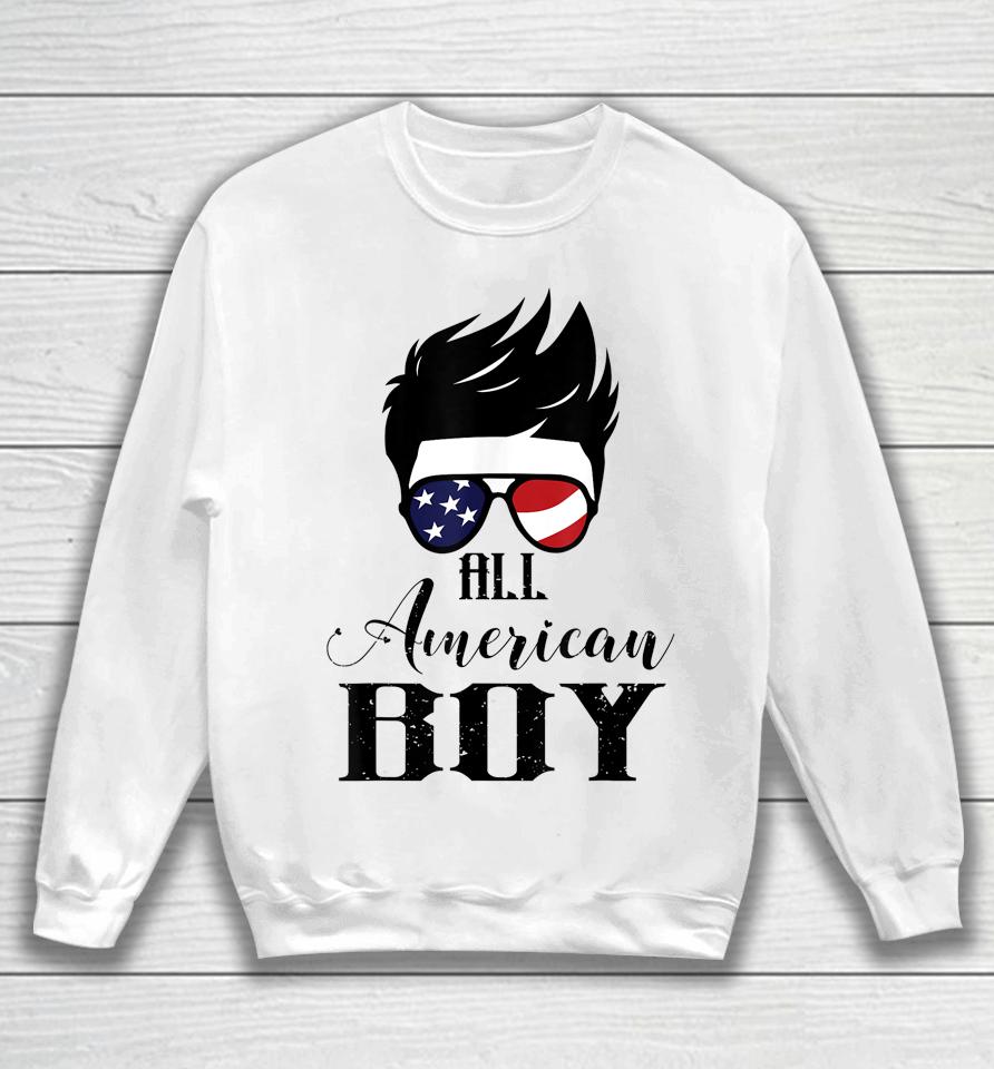 All American Boy 4Th Of July Boys Kids Sunglasses Usa Flag Sweatshirt