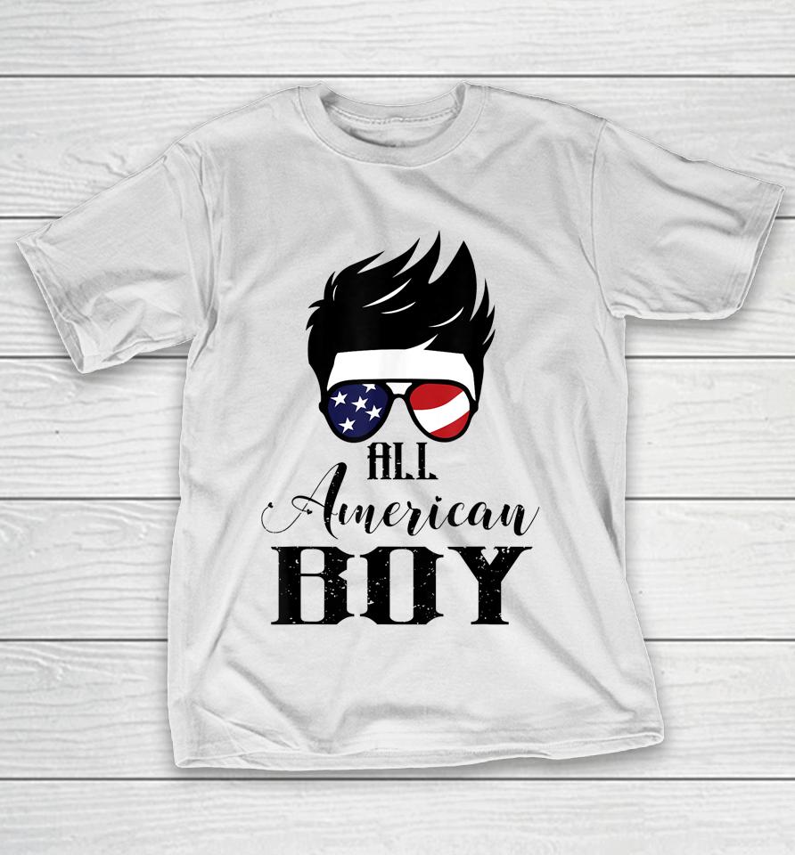 All American Boy 4Th Of July Boys Kids Sunglasses Usa Flag T-Shirt