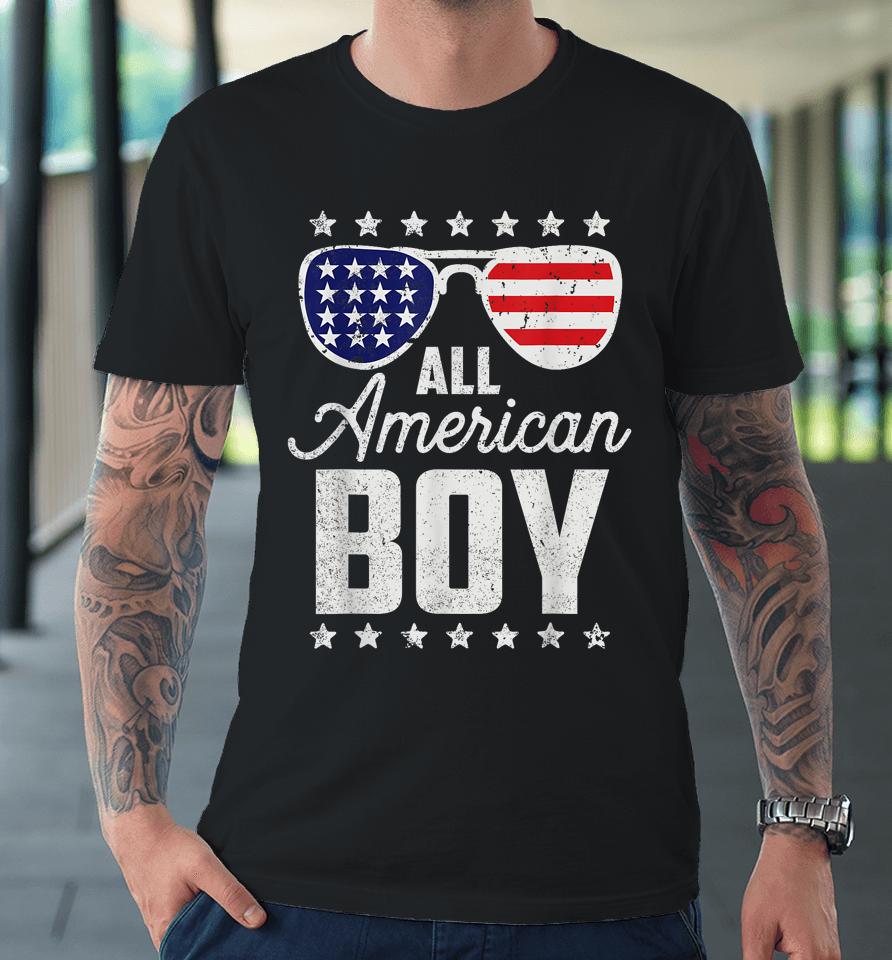 All American Boy 4Th Of July Sunglasses Usa Flag Premium T-Shirt