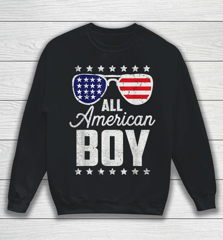 All American Boy 4Th Of July Sunglasses Usa Flag Sweatshirt