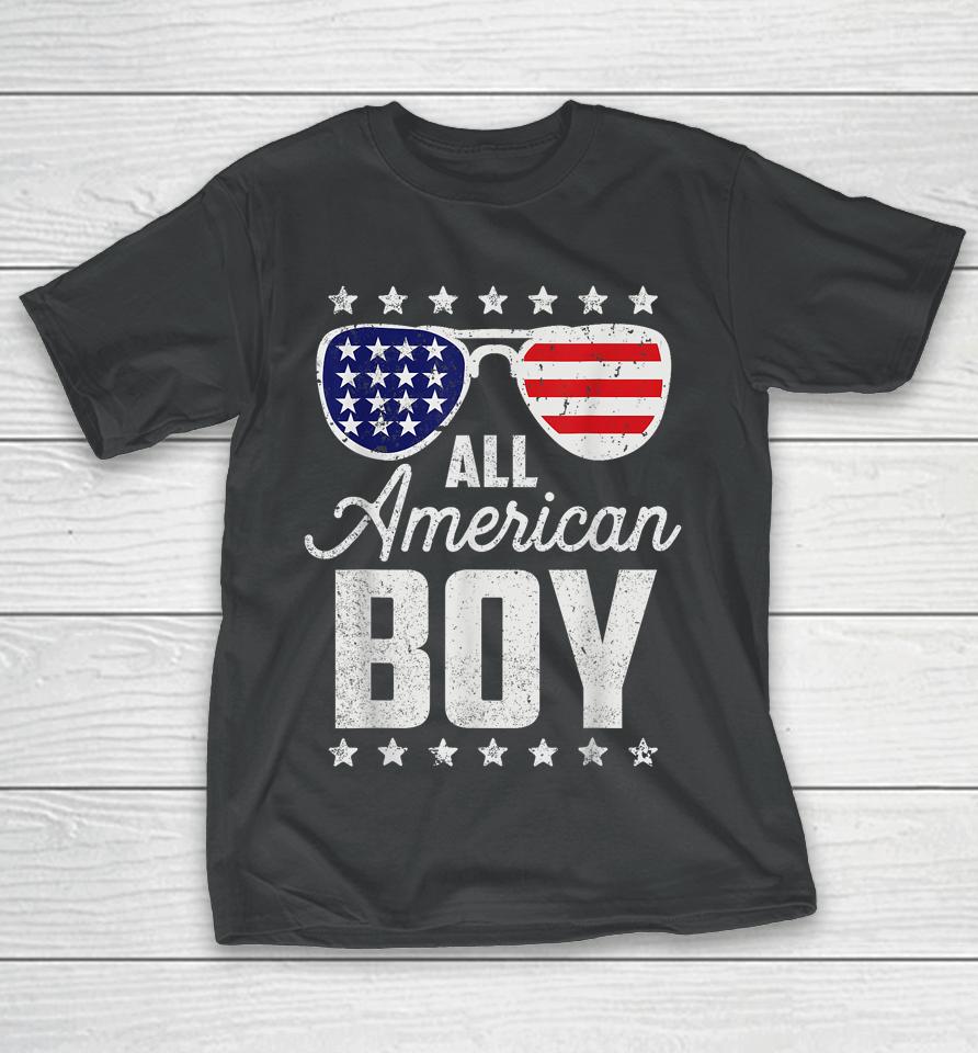 All American Boy 4Th Of July Sunglasses Usa Flag T-Shirt