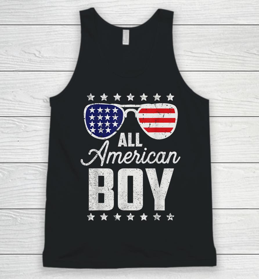 All American Boy 4Th Of July Sunglasses Usa Flag Unisex Tank Top