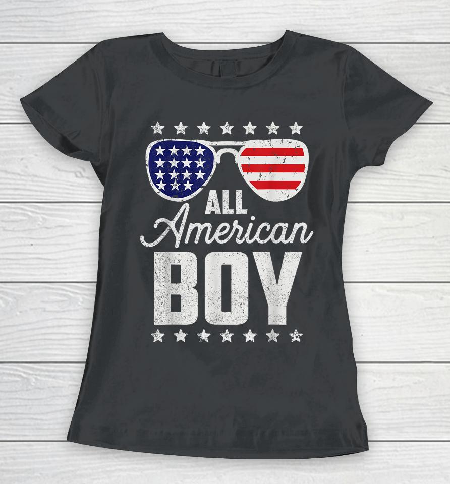 All American Boy 4Th Of July Sunglasses Usa Flag Women T-Shirt