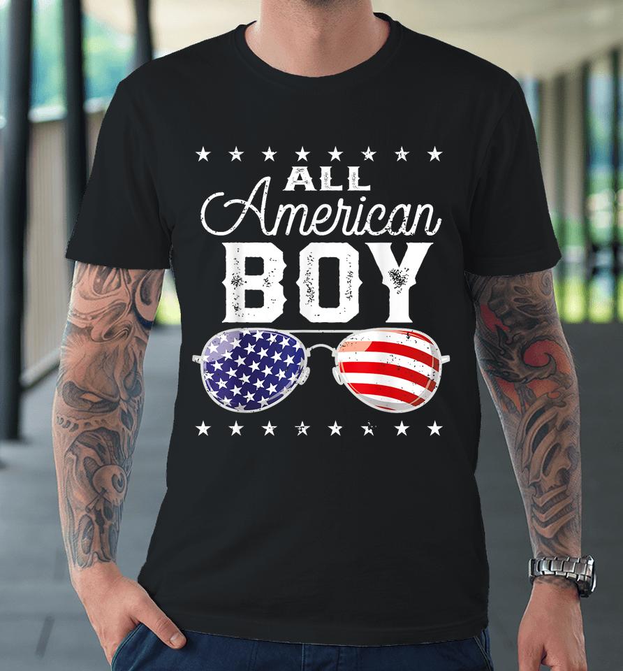 All American Boy 4Th Of July Usa Sunglasses Family Matching Premium T-Shirt
