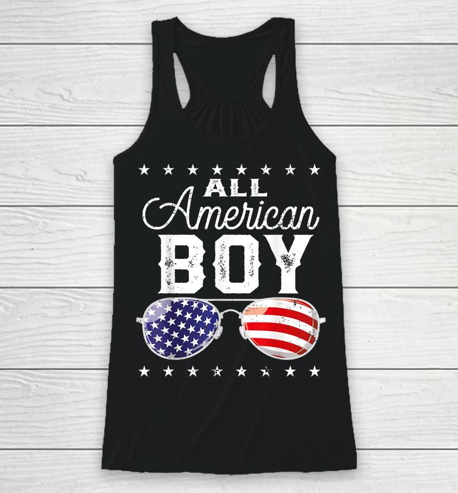 All American Boy 4Th Of July Usa Sunglasses Family Matching Racerback Tank
