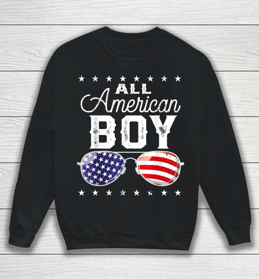 All American Boy 4Th Of July Usa Sunglasses Family Matching Sweatshirt