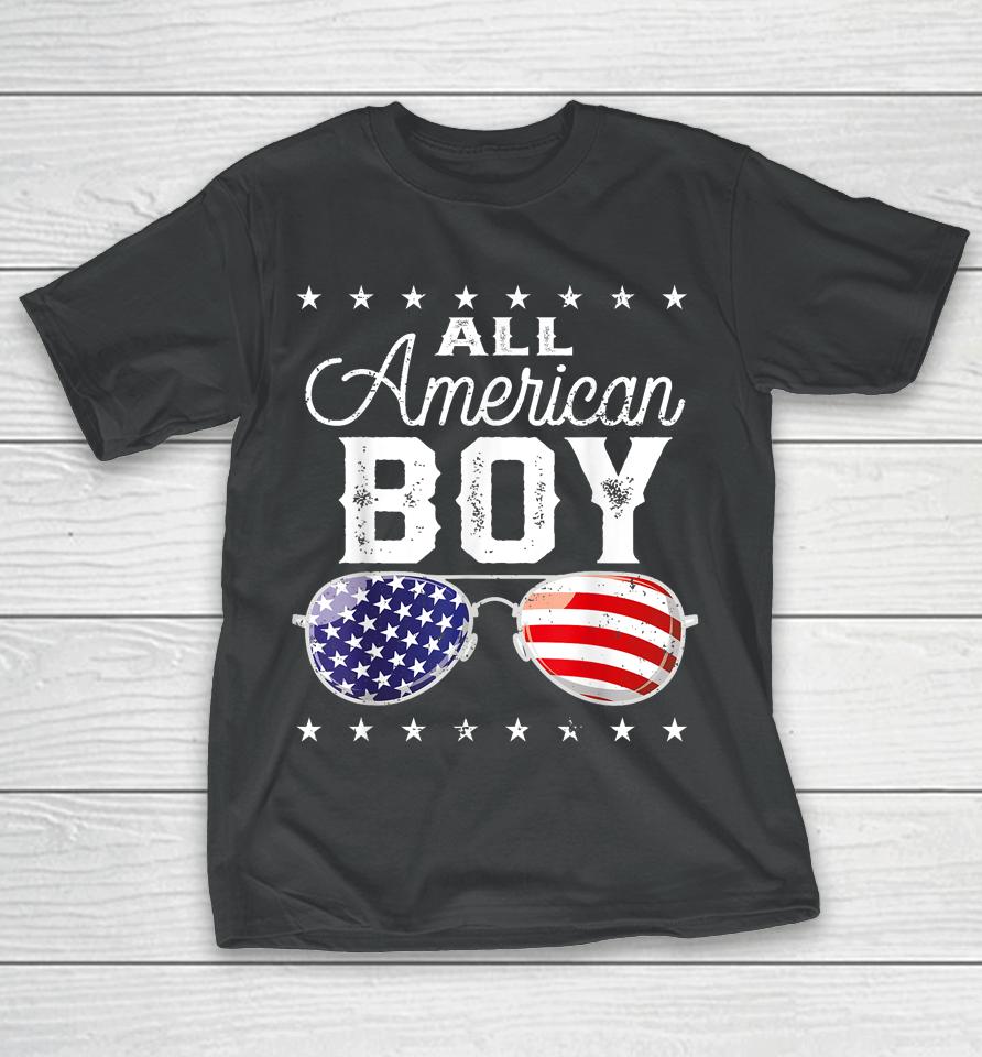 All American Boy 4Th Of July Usa Sunglasses Family Matching T-Shirt
