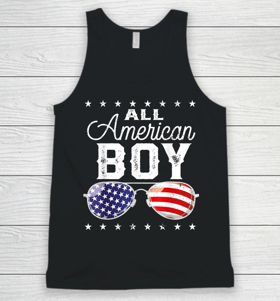 All American Boy 4Th Of July Usa Sunglasses Family Matching Unisex Tank Top