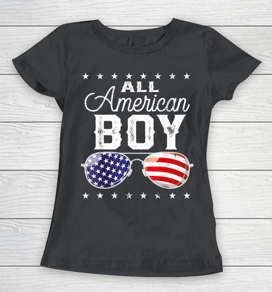 All American Boy 4Th Of July Usa Sunglasses Family Matching Women T-Shirt