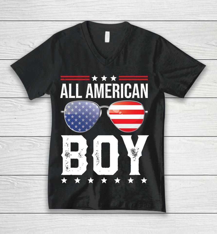 All American Boy Matching Family Fourth 4Th Of July American Unisex V-Neck T-Shirt