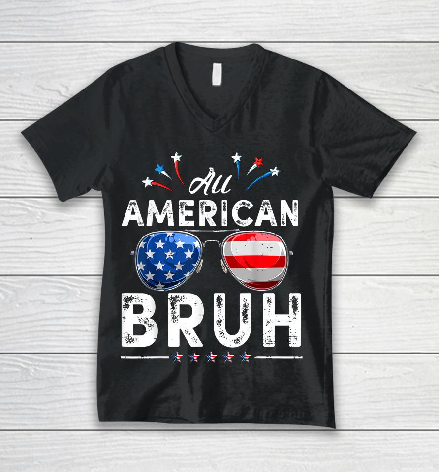 All American Bruh 4Th Of July Boys Unisex V-Neck T-Shirt