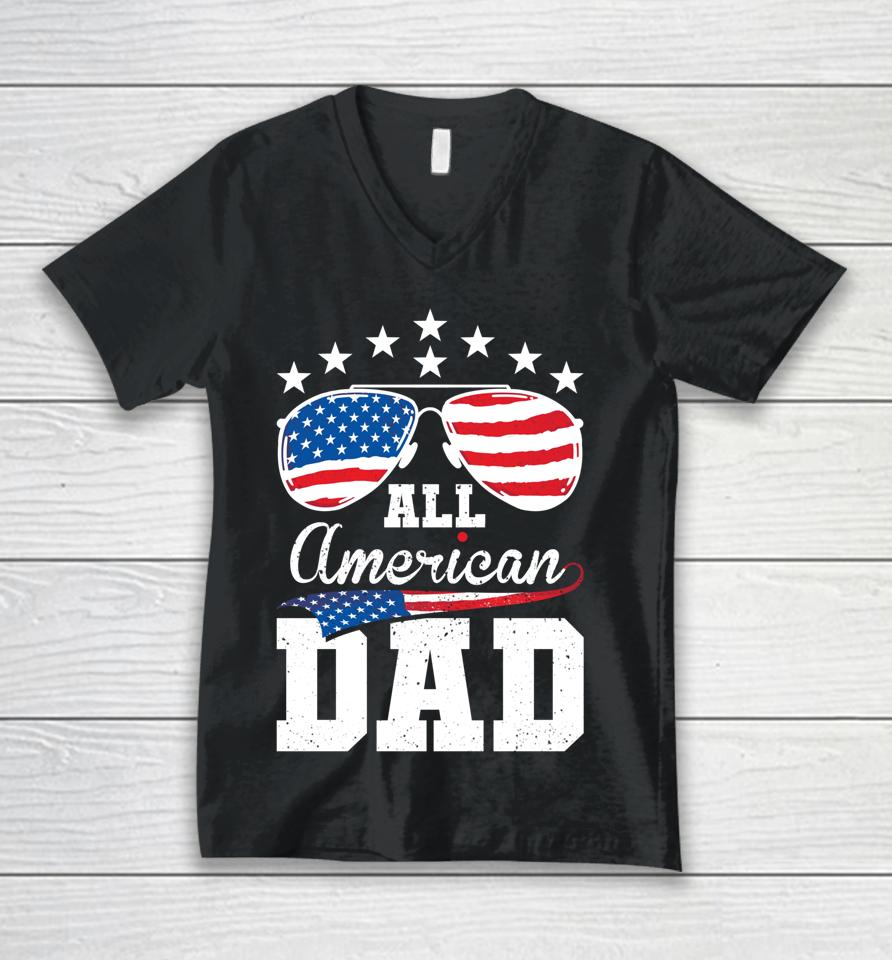 All American Dad 4Th Of July Matching Family Unisex V-Neck T-Shirt