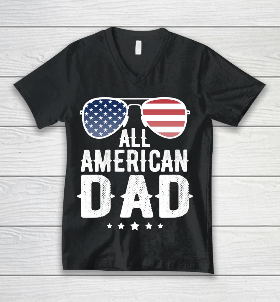 All American Dad 4Th Of July Unisex V-Neck T-Shirt