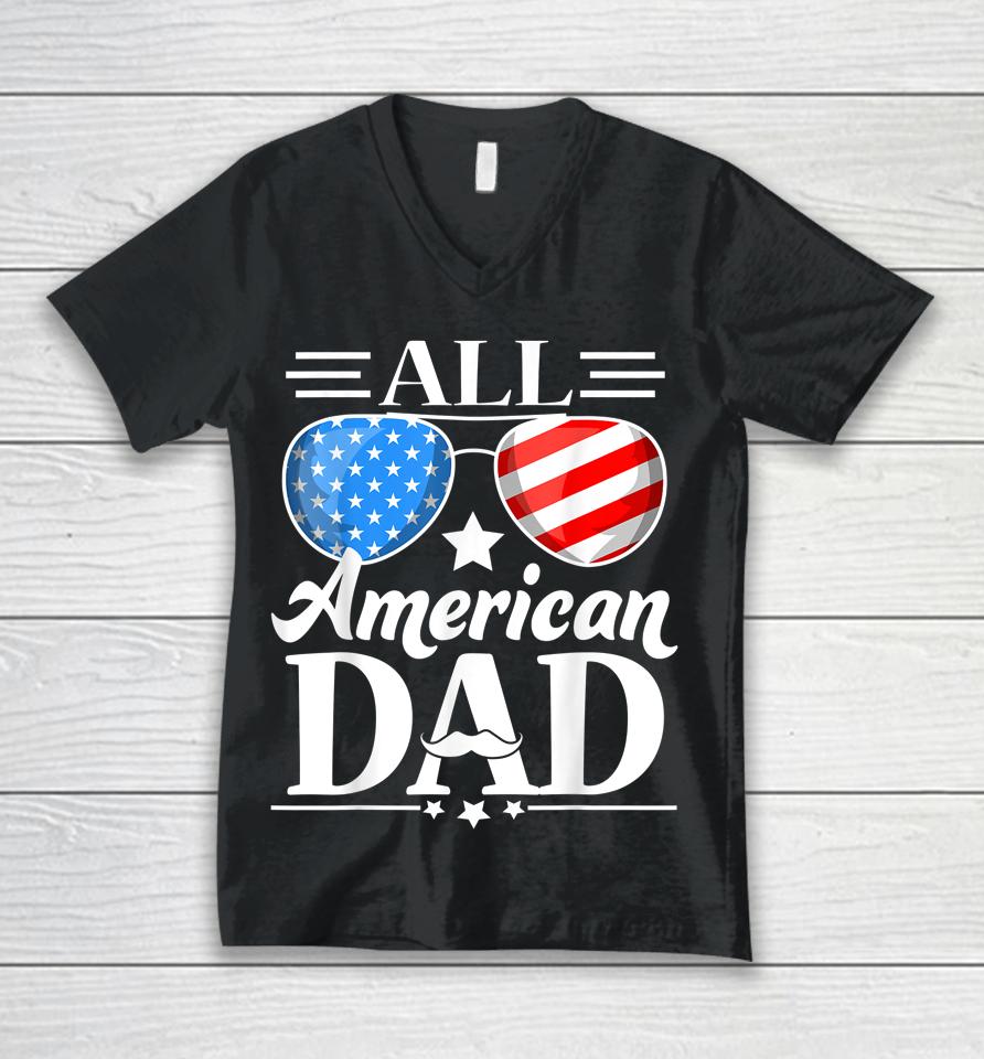 All American Dad Father's Day Unisex V-Neck T-Shirt