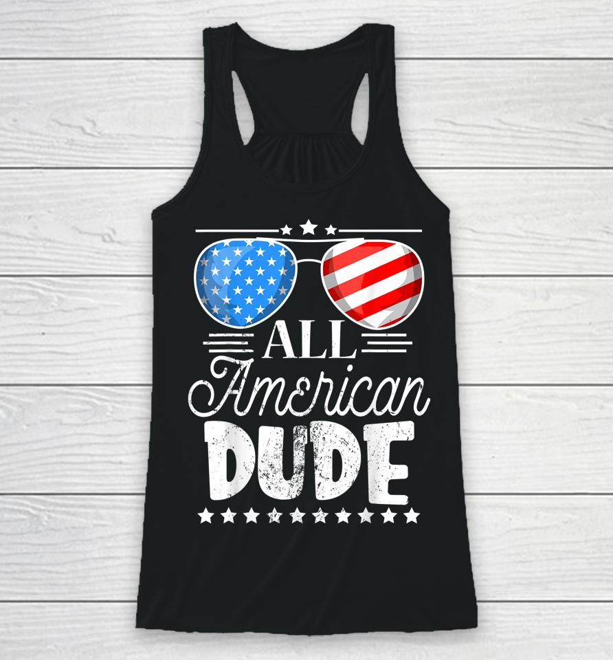 All American Dude 4Th Of July Boys Kids Sunglasses Family Racerback Tank