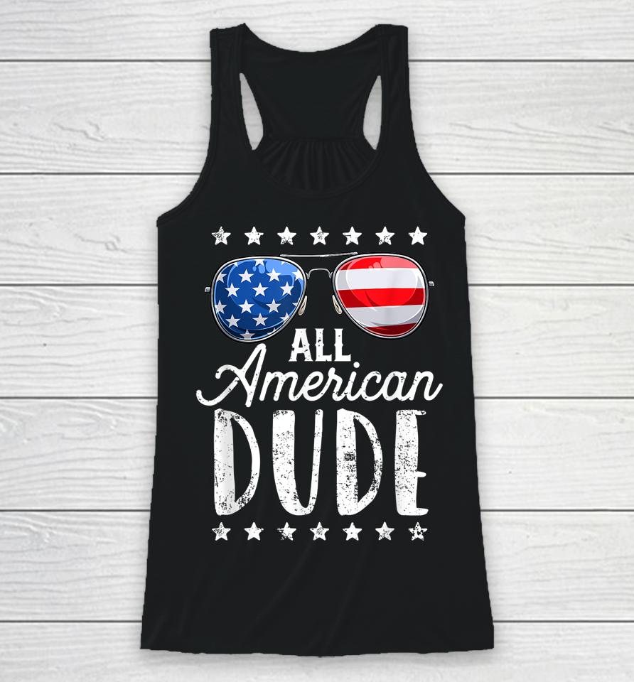 All American Dude 4Th Of July Boys Kids Sunglasses Family Racerback Tank