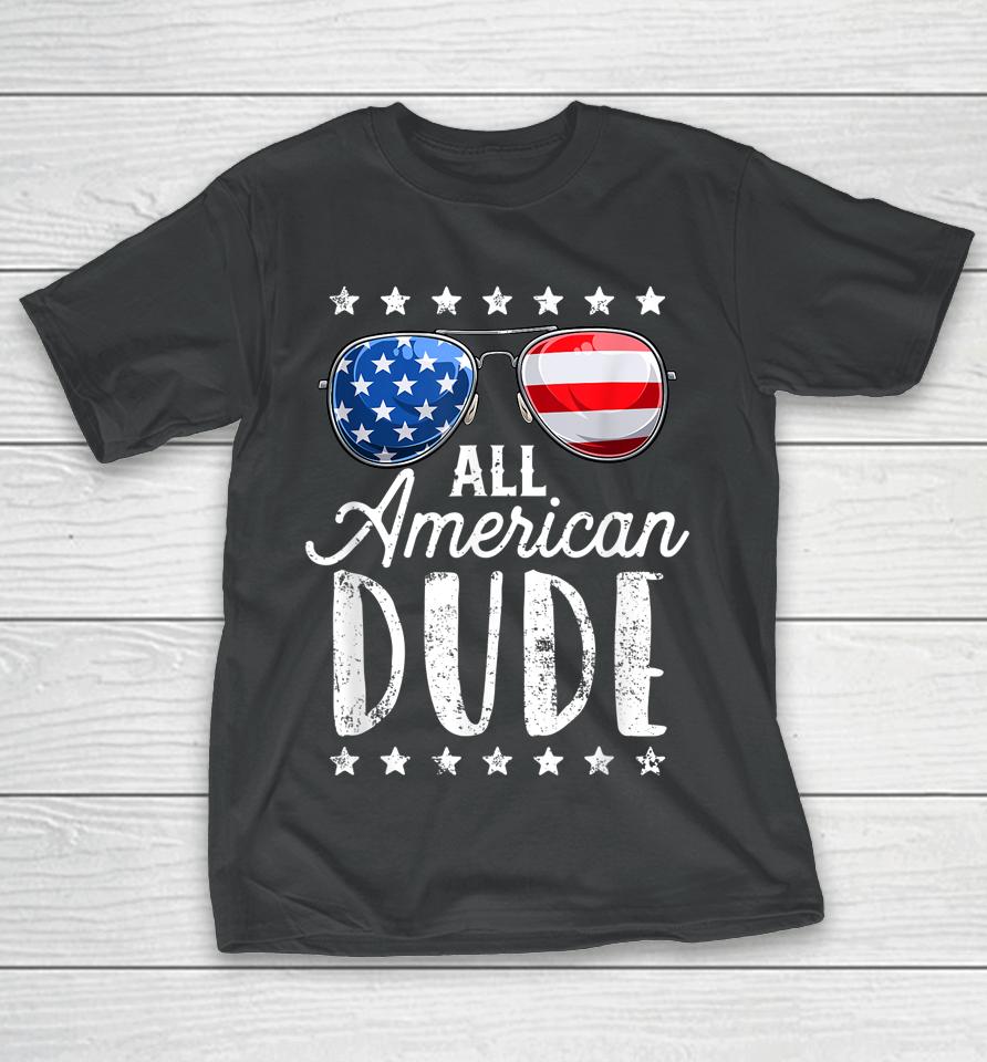 All American Dude 4Th Of July Boys Kids Sunglasses Family T-Shirt