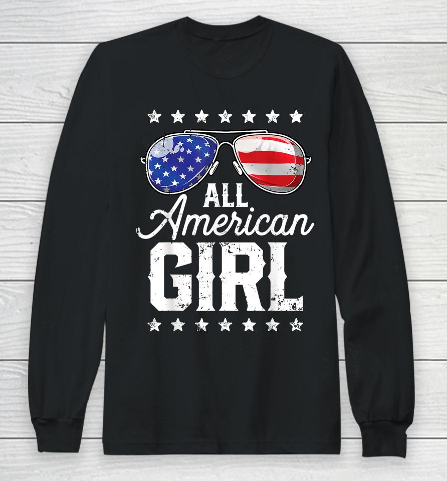 All American Girl 4Th Of July Family Matching Sunglasses Long Sleeve T-Shirt