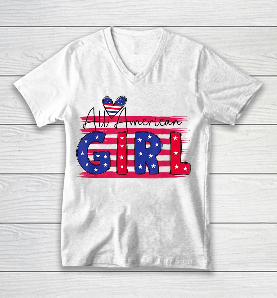 All American Girls 4Th Of July Daughter Unisex V-Neck T-Shirt