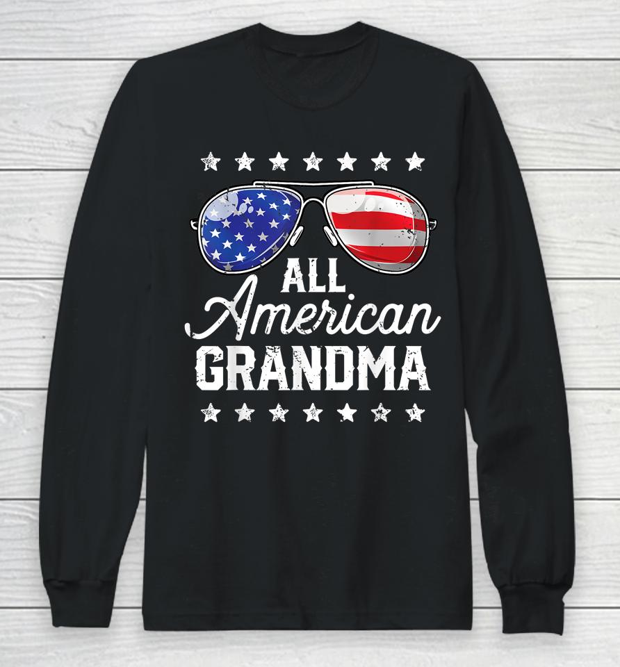All American Grandma 4Th Of July Family Matching Sunglasses Long Sleeve T-Shirt