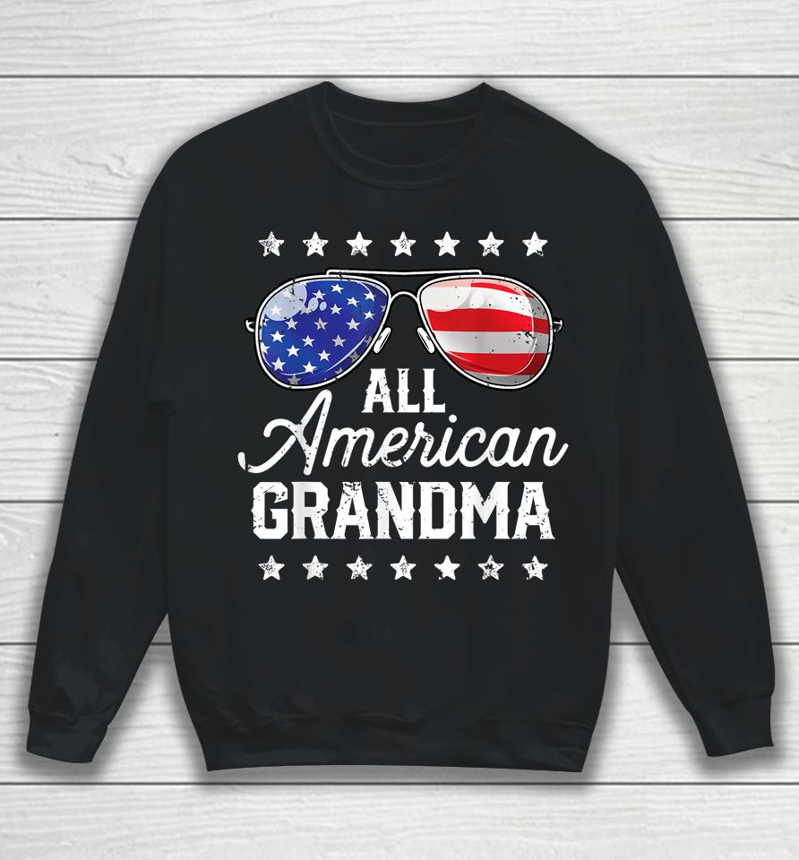 All American Grandma 4Th Of July Family Matching Sunglasses Sweatshirt
