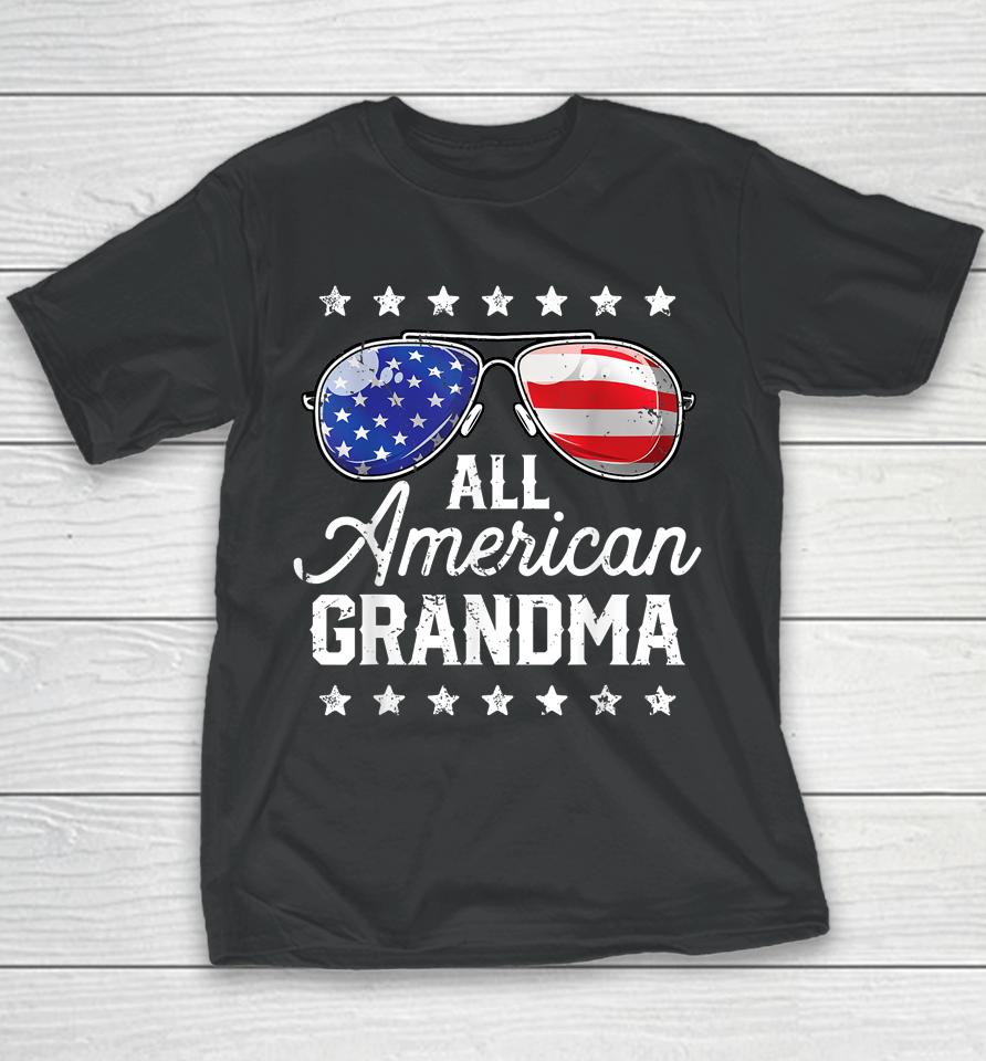 All American Grandma 4Th Of July Family Matching Sunglasses Youth T-Shirt