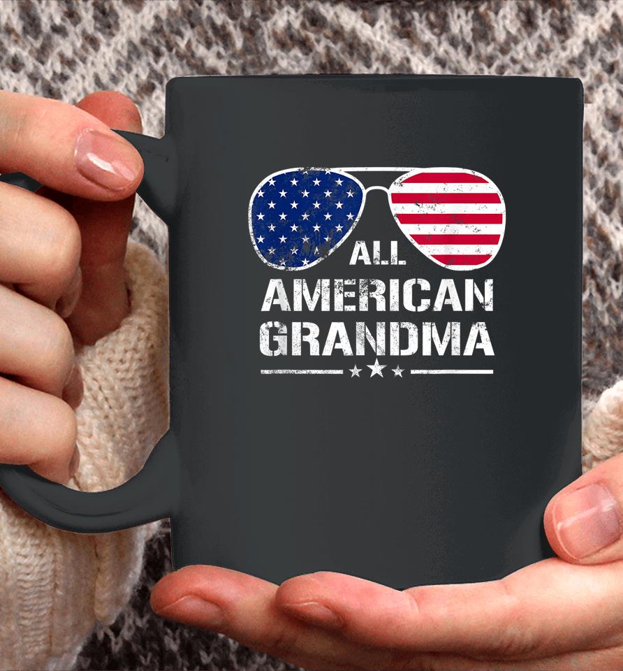 All American Grandma American Flag Patriotic 4Th Of July Coffee Mug