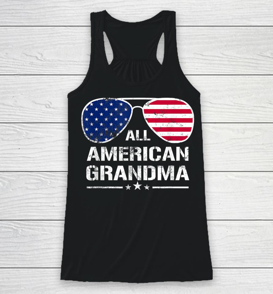 All American Grandma American Flag Patriotic 4Th Of July Racerback Tank