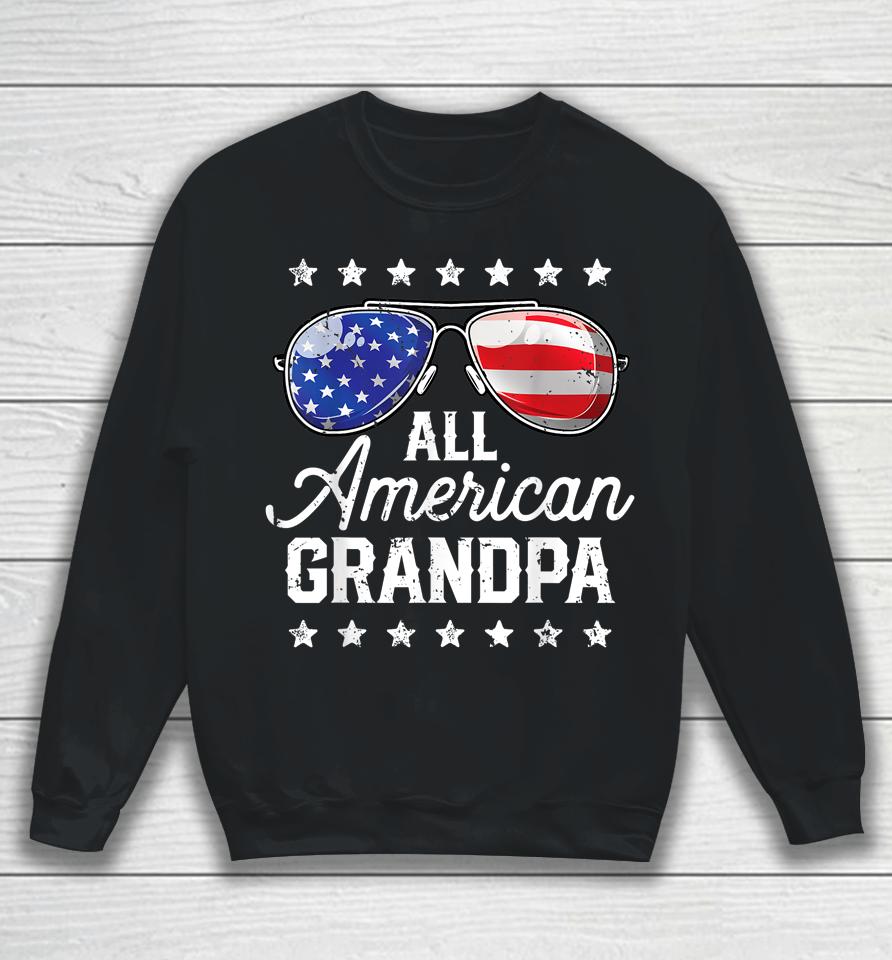All American Grandpa 4Th Of July Family Matching Sunglasses Sweatshirt