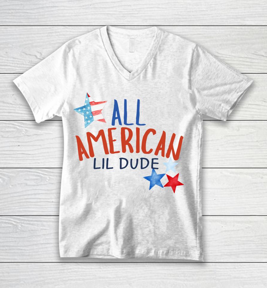 All American Lil Dude 4Th Of July Unisex V-Neck T-Shirt