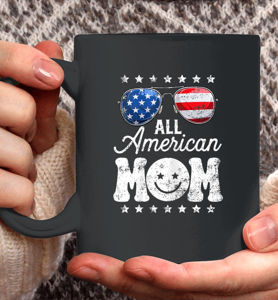 All American Mom 4Th Of July T Shirt Mother's Day Mama Mommy Coffee Mug