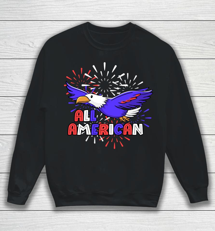 All American Patriotic 4Th Of July Eagle Fireworks Sweatshirt