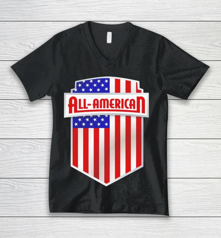 All American Usa Flag Unisex V-Neck T-Shirt