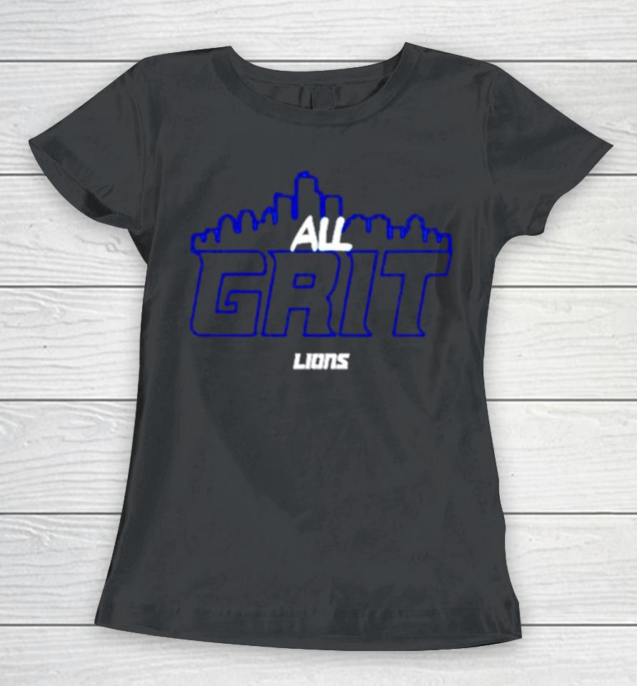 All Grit Detroit Lions Skyline Women T-Shirt