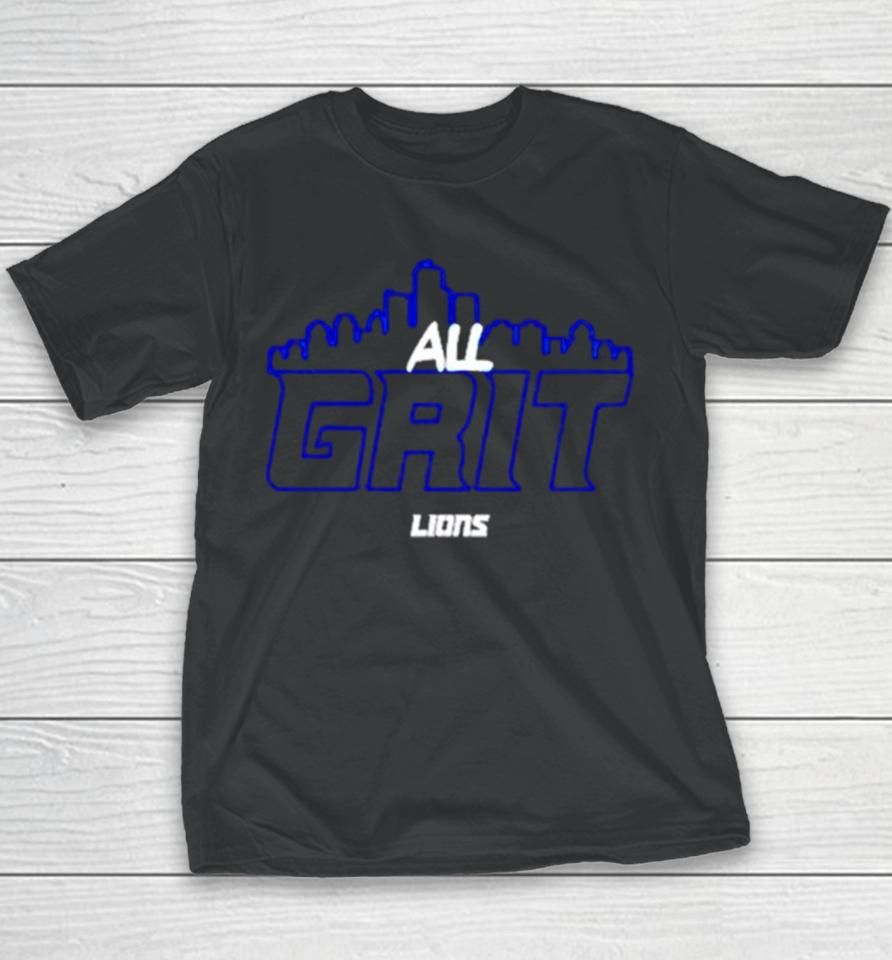 All Grit Detroit Lions Skyline Youth T-Shirt