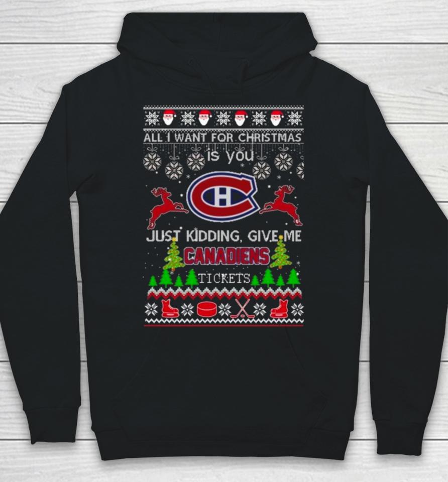 All I Want For Christmas Is You Montreal Canadiens Ice Hockey Ugly Christmas 2023 Hoodie