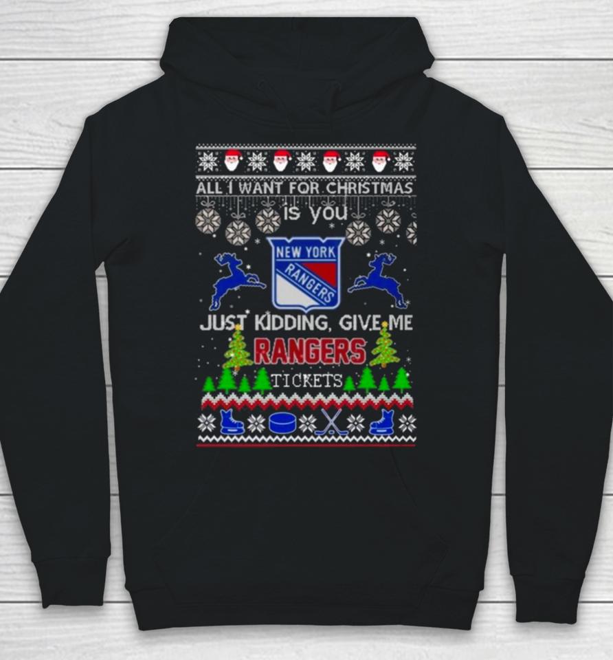 All I Want For Christmas Is You New York Rangers Ice Hockey Ugly Christmas 2023 Hoodie