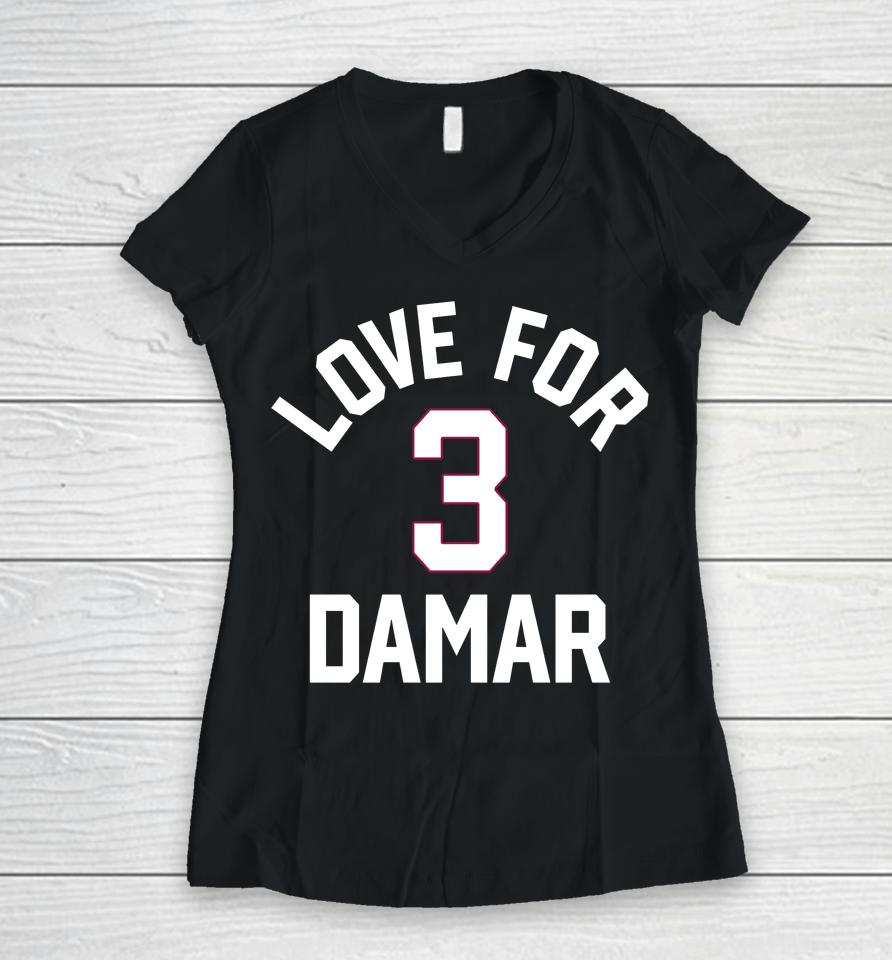 All Nfl Teams Honored Damar Hamlin In Shirt Love For 3 Damar 2022 Women V-Neck T-Shirt