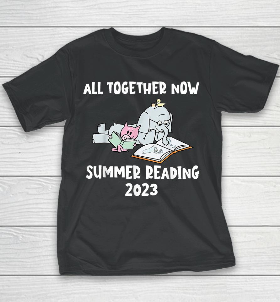 All Together Now Summer Reading Program 2023 Pig Elephant Youth T-Shirt