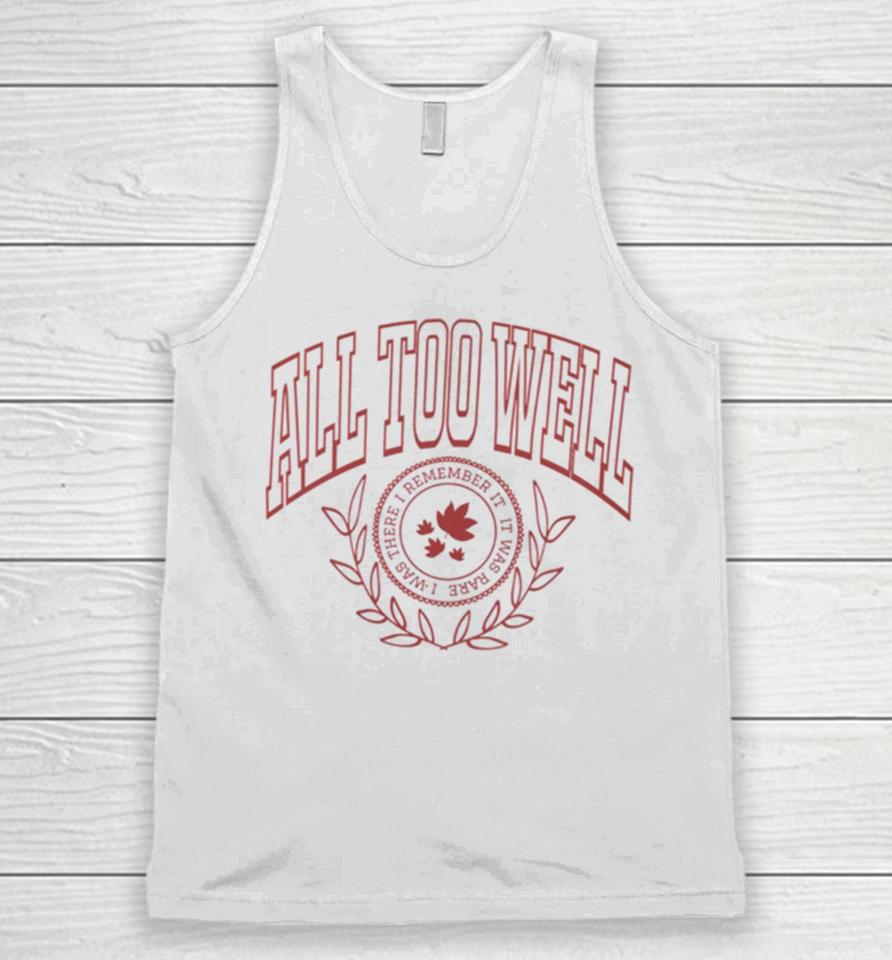 All Too Well Taylor Swift Retro Title Unisex Tank Top