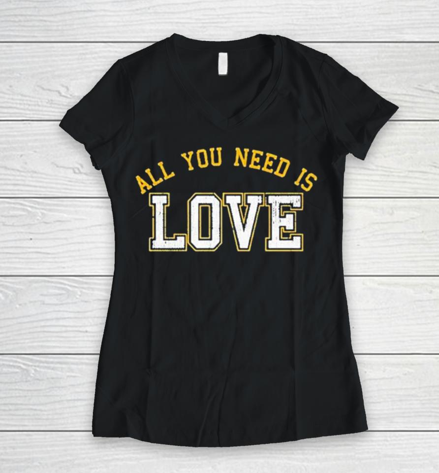 All You Need Is Love Cheeseheadtv Women V-Neck T-Shirt