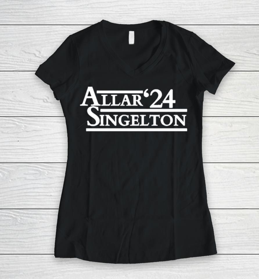 Allar Singleton ’24 Penn State Football Women V-Neck T-Shirt