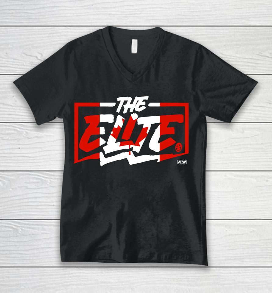 Allelitekyle The Elite Canada Flag Aew Unisex V-Neck T-Shirt