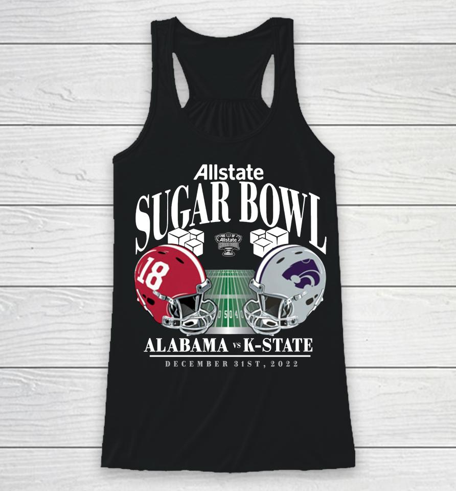 Allstate Alabama Vs K-State Wildcats 2022 Sugar Bowl Matchup Old School Racerback Tank
